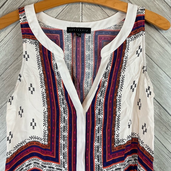 SANCTUARY Lana Scarf Button Down Tank Top - Picture 3 of 9